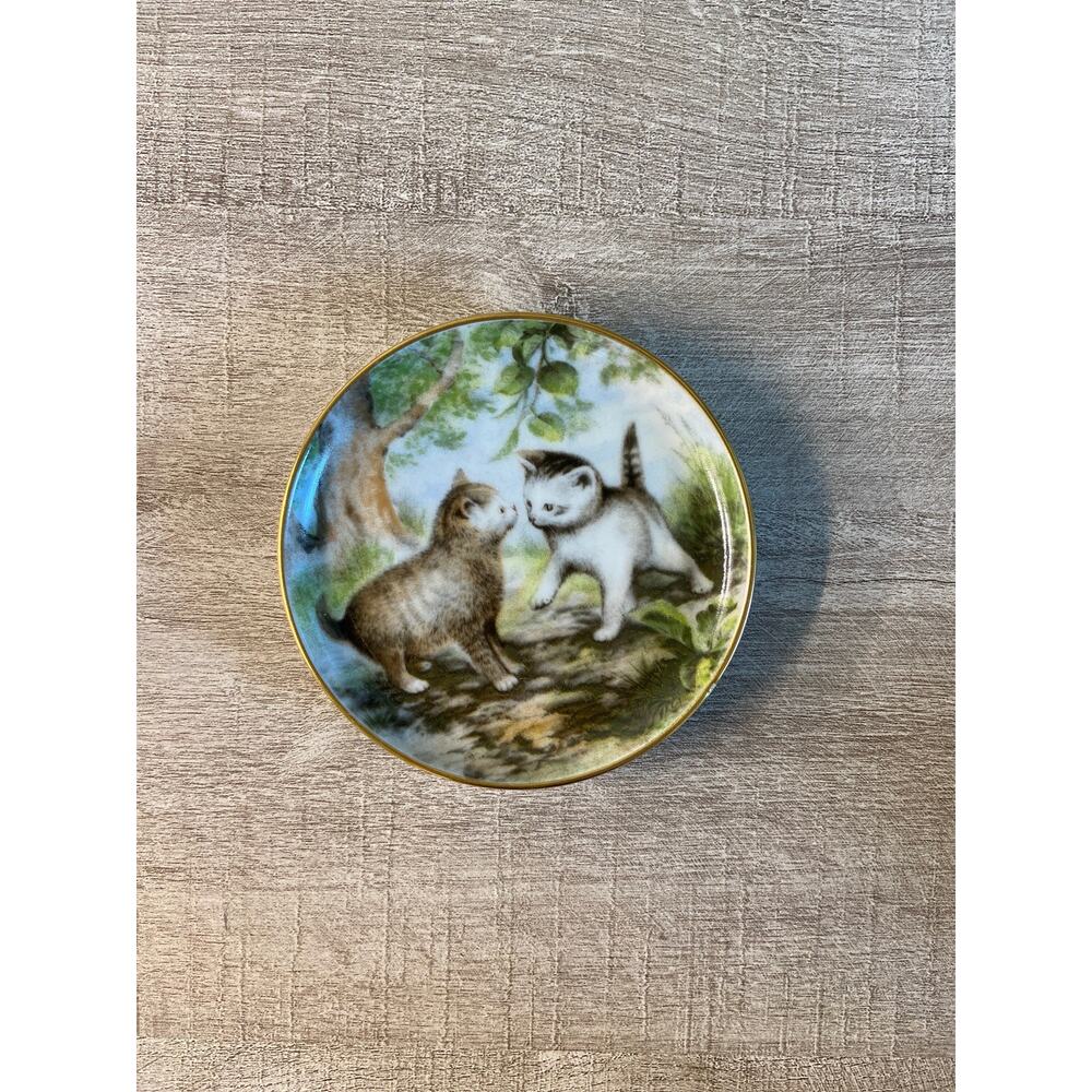 Vintage Kaiser West Germany Kitten Collectable Plate Kittens Sitting on Chair